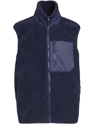 Build your Brand BY 407 Unisex fleeceová vesta "Bonded Sherpa" 56.0407 navy