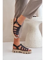 Kožené dámské sandály Zazoo 3695 černé