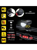 Sada světel na kolo Dunlop Led, nabíjení USB, zadní + přední 473758 Sada světel na kolo Dunlop Led, nabíjení USB, zadní + přední 473758