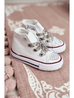 Dětské Tenisky Se Zirkony Bílé Smile