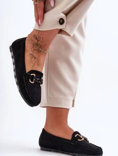 Kožené Dámské Mokasíny S Ozdobou Černé Dionira