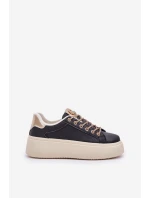 Snímače na platformě s ozdobnými šňůrkami černé Fonetha