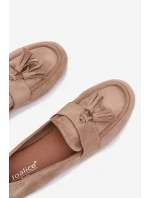 Dámské mokasíny s plochou podrážkou a třásněmi Béžové Marilisse