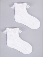 Yoclub Dívčí ponožky s volánkem 3Pack SKL-0009G-0100 White