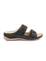 Designové černé dámské  sandály na klínku