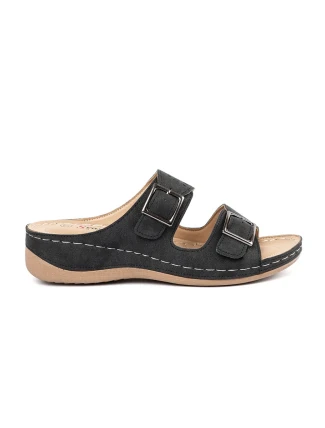 Designové černé dámské  sandály na klínku