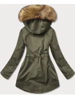 Khaki-béžová dámská zimní bunda parka (m-21356) Khaki-béžová dámská zimní bunda parka (m-21356)
