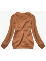 Dámská tepláková mikina v barvě toffi se stahovacími lemy (W01-157)