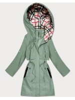 Lekka parka damska na podszewce Goodlookin szarozielona (KK60407-3#)