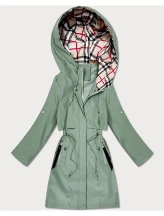 Lekka parka damska na podszewce Goodlookin szarozielona (KK60407-3#)