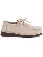 Dámské kožené mokasíny se šněrováním béžové Artiker 58C1519 Dámské kožené mokasíny se šněrováním béžové Artiker 58C1519