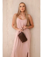 Dlouhé šaty bez ramínek pudrově růžová Dlouhé šaty bez ramínek pudrově růžová