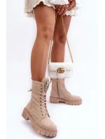 kožené workery s bižuterní ozdobou Bežové Marx kožené workery s bižuterní ozdobou Bežové Marx