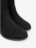 Výborné dámské kotníčkové boty černé bez podpatku Výborné dámské kotníčkové boty černé bez podpatku