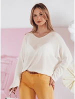 Dámský oversize svetr NORVAN ecru FashionStreet MY2455