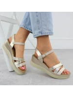 Dámské zlaté sandály na podpatku Vinceza 15358 Dámské zlaté sandály na podpatku Vinceza 15358