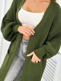 Svetr dlouhý kardigan khaki