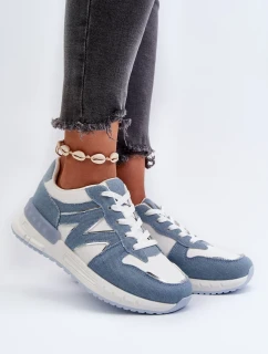 Dámské džínové tenisky vyrobené z eko kůže, modré Kaimans