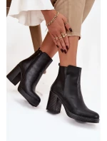 Dámské botky na sloupku – černé Ryselle