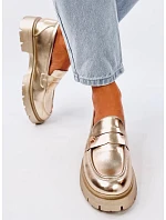Kožené dámské mokasíny 28359 1736 zlaté - Ideal Shoes