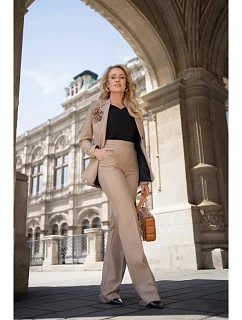 Kalhoty Bootcut S371 světle hnědé - Stylove