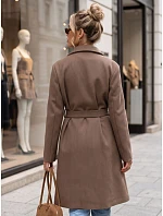 Elegantní dámský dvouřadý kabát s páskem Fango FashionStreet NY0790 Elegantní dámský dvouřadý kabát s páskem Fango FashionStreet NY0790