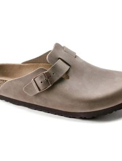 Birkenstock dámské/pánské dřeváky Boston Tabacco Brown oil leather žabky regular wide (0960811)