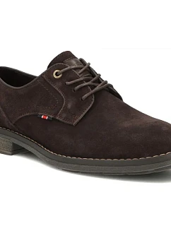 Pánské kožené ležérní polobotky z tmavě hnědého semiše Filippo MP8317