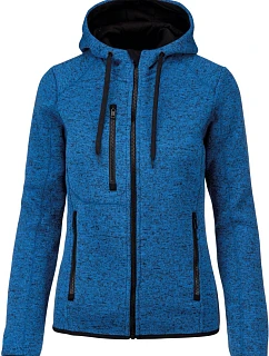 Kariban ProAct PA 366 Dámská pletená fleecová bunda s kapucí 20.P366 light royal blue melange