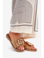 Ploché Dámské Sandály S Ozdobným Detalem Camel Nellodra