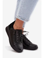 Kožené dámské polobotky na platformě Vinceza 39964 Černé