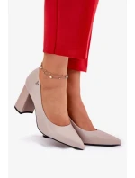 Elegantní dámské lodičky na širokém podpatku Vinceza – šedé Elegantní dámské lodičky na širokém podpatku Vinceza – šedé