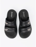 Komfortní černé dámské nazouváky platforma Komfortní černé dámské nazouváky platforma