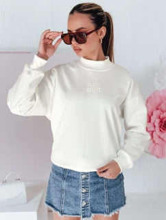 Dámská oversize mikina s nášivkou LOVASON ecru FashionStreet BY1421