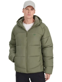 Pánská péřová bunda 4F M0708 khaki 4FRAW25TDJAM0708 43S pánské