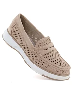 Dámská prolamovaná obuv lord nude Sergo Leone MK098H