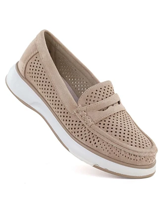 Dámská prolamovaná obuv lord nude Sergo Leone MK098H