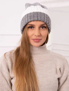 Fleecová čepice Bojana K265 šedá+bílá