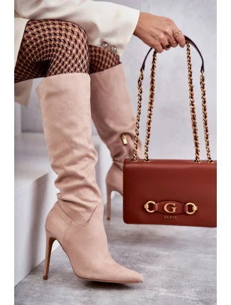 Klasické Semišové černé Boty Na Béžový Ameya