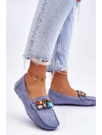 Dámské semišové mokasíny s krystaly Modre Lucille