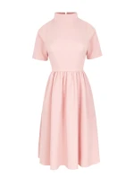 Dámské šaty K028 pudr růžová - Makover Dámské šaty K028 pudr růžová - Makover