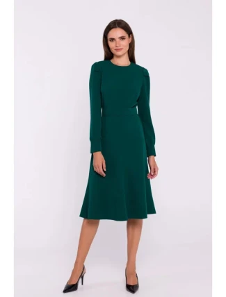 S378 Rozšířené šaty s páskem S378  zelené - Stylove