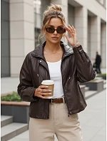 Dámská kožená oversize hnědá bunda FashionStreet TY5663