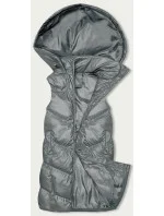 Dlouhá šedá péřová vesta s kapucí (5M3183-105) Dlouhá šedá péřová vesta s kapucí (5M3183-105)