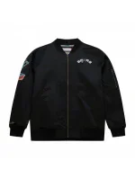 Mitchell & Ness Lightweight Satin Bomber San Antonio Spurs jacket M SJKT6599-SASYYPPPBLCK pánské