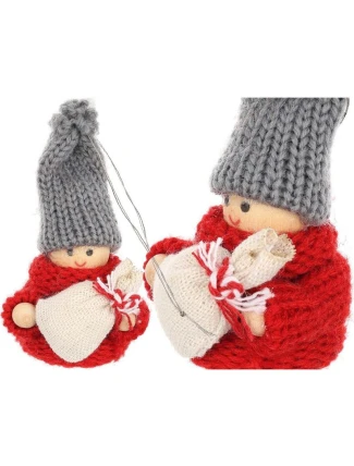 DEKORATIVNÍ PANENKA S TAŠKOU ČERVENÁ DÍVKA 7,5 CM