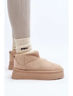 Dámské Sněhule Na Hrubé Podrážce Beige Caliksa