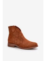 Dámské Botky S Prodyšným Designem Na Plochém Podpatku Camel S.Barski HY42-151 Dámské Botky S Prodyšným Designem Na Plochém Podpatku Camel S.Barski HY42-151