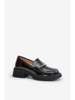 Lakované Dámské Mokasíny S Ozdobou Černé D&A LZ42-031 Lakované Dámské Mokasíny S Ozdobou Černé D&A LZ42-031