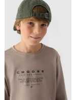 Tričko S Dlouhým Rukávem Pro Chlapce S Potiskem Regular 4F 4FJWAW24TLONM294-26S Šedé